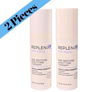 Lot of 2 Replenix Age Restore Nighttime Therapy 2 X 0.5oz 15g Anti-Aging TRAVEL